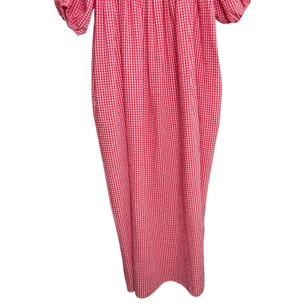 Nobody’s Child Women's ‘Kylie’ Midi Smock Dress Gingham Red/Pink Size UK 10 US 6 - Picture 8 of 12